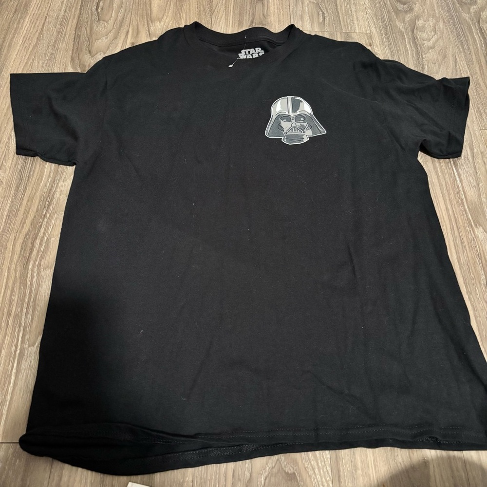 Star Wars Black Short-Sleeve Tee with Small Darth Vader Chest Graphic